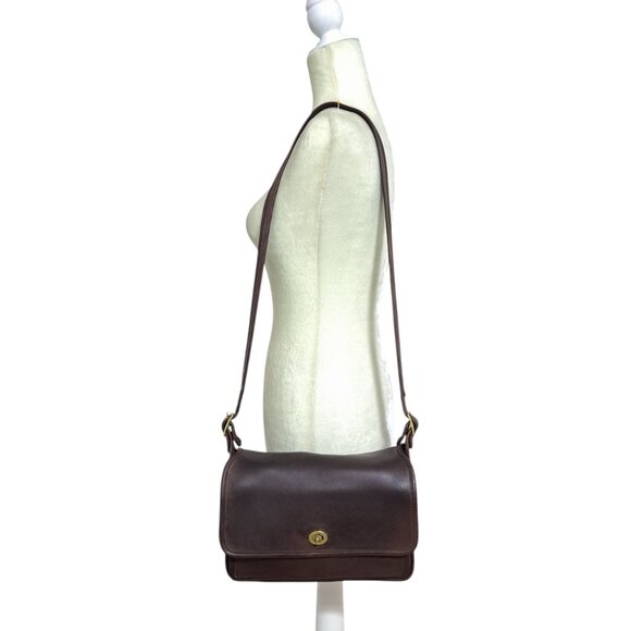 Coach Legacy City Cross Body Bag Women Vintage Made n US Brown Leather Turn Lock - Picture 5 of 14